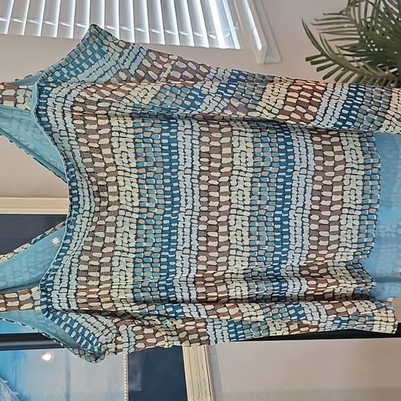 New York & Company Blue and Brown Striped Camisole - Picture 3 of 3